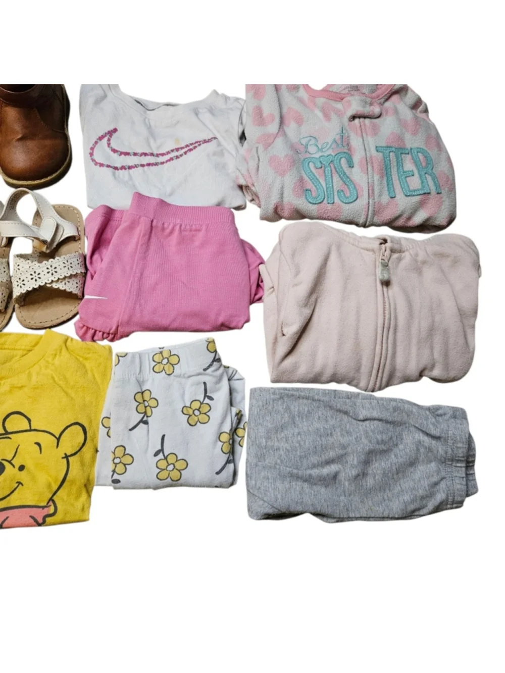 Girl's 24 Month Five Pound Clothing Bundle Pajamas Boots Sandals Hoodie Box